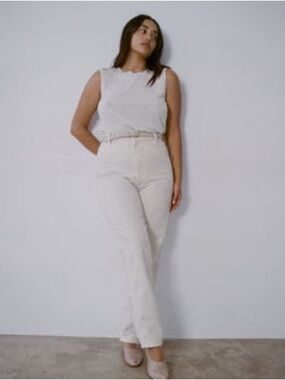 OZMA Jessie Jean, Tencel Bull Denim in Putty